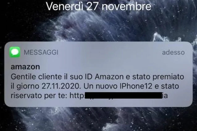 Amazon SMS truffa