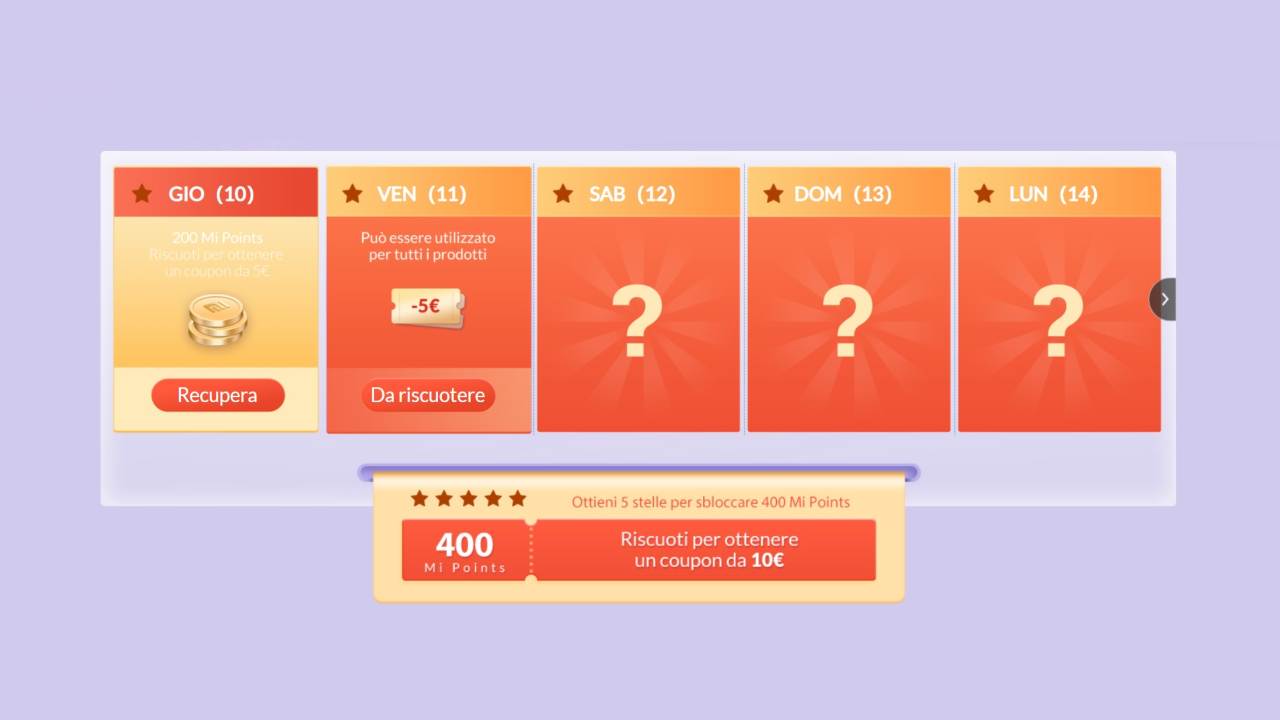 xiaomi Coupon da riscuotere