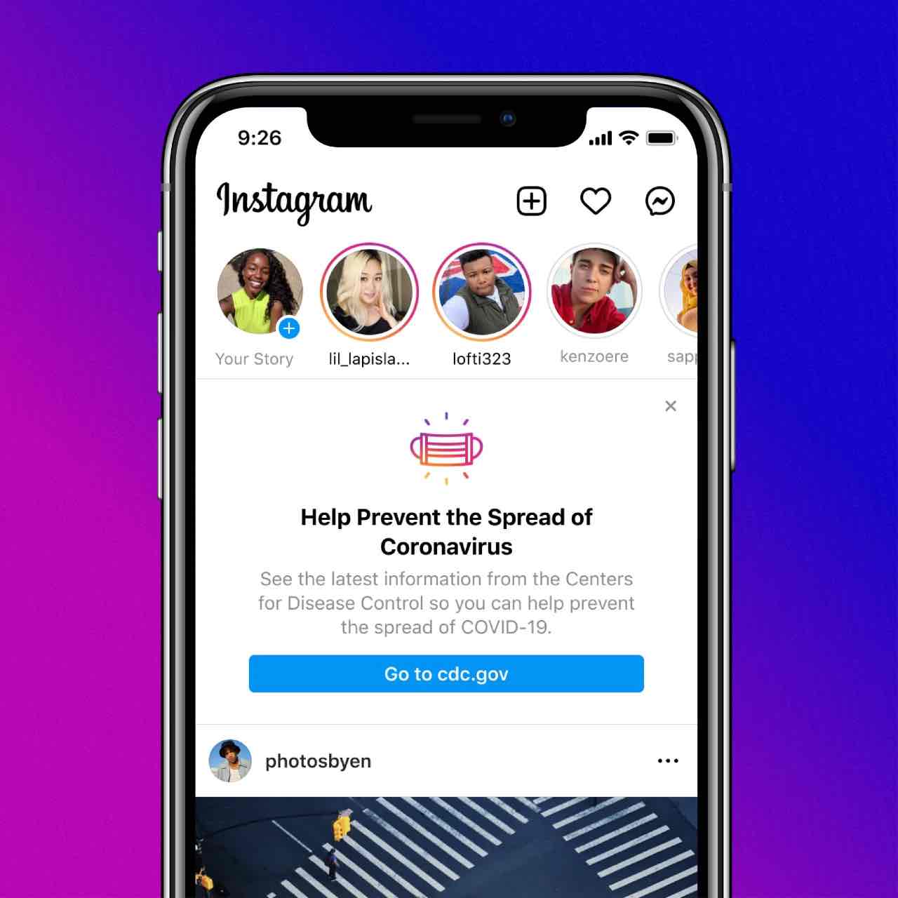 Instagram contro le fake news su COVID-19