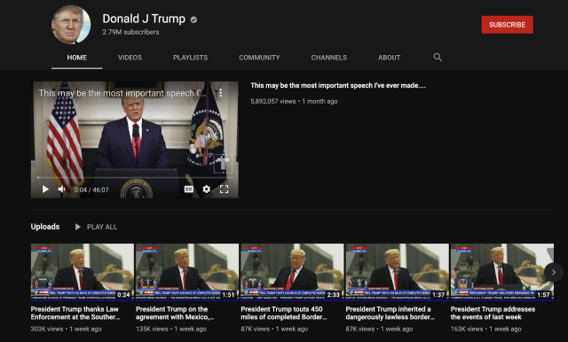 YouTube blocca Trump