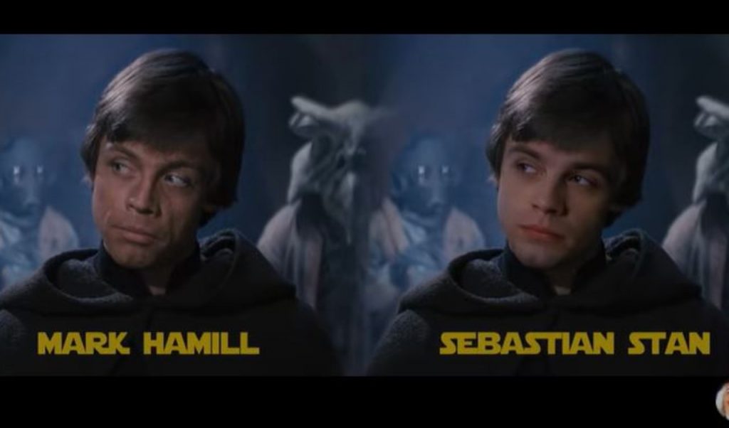 Sebastian Stan diventa Luke Skywalker con un Deepfake(Youtube)