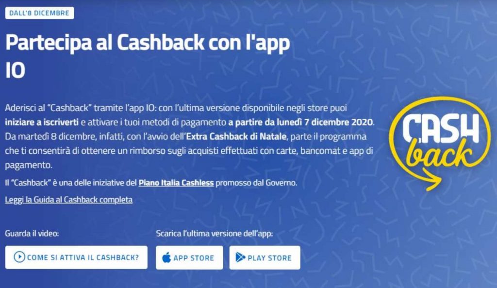 Cashback di Stato (Sito ufficiale)