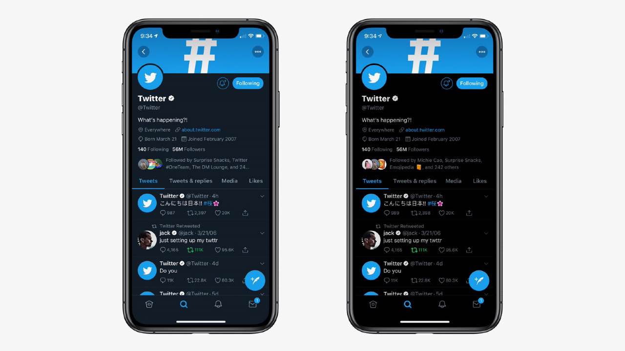 Twitter dark mode