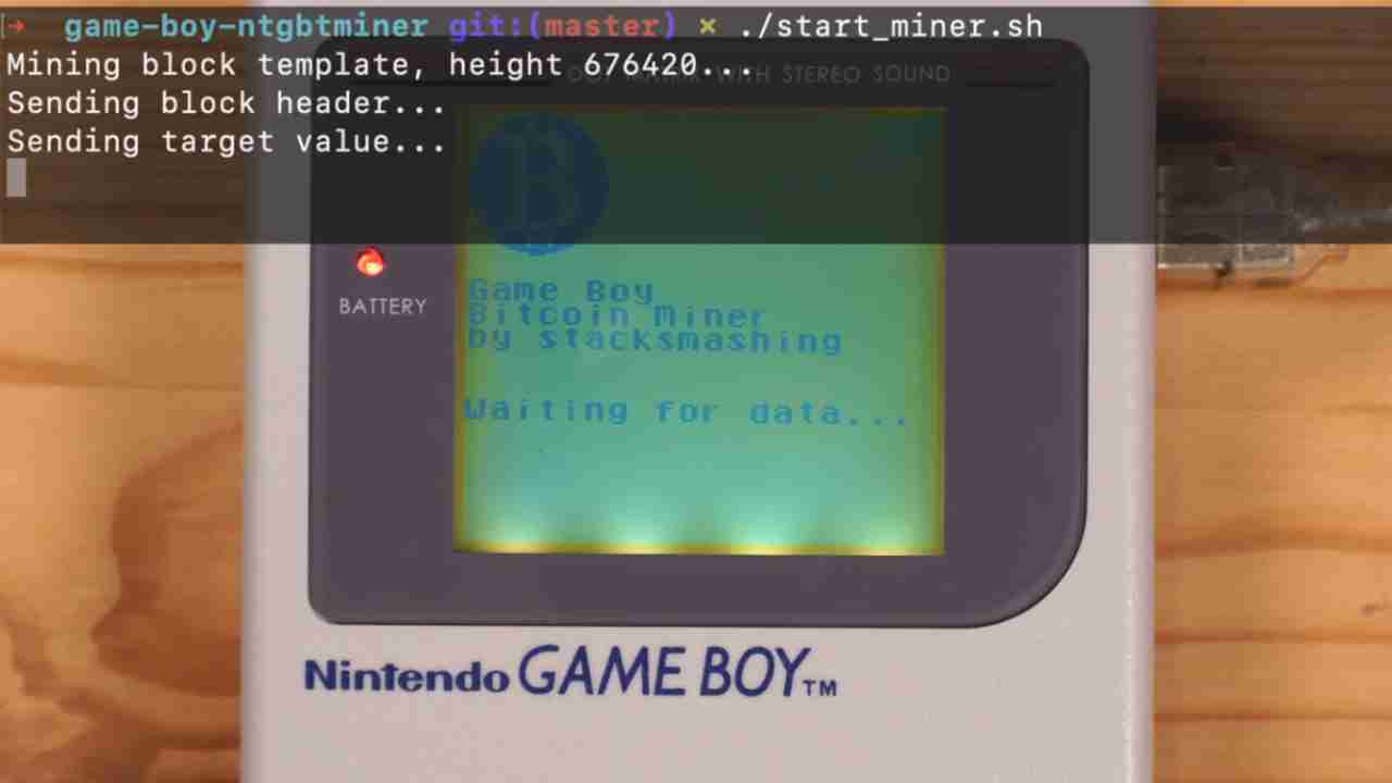 Nintendo GameBoy e Mining