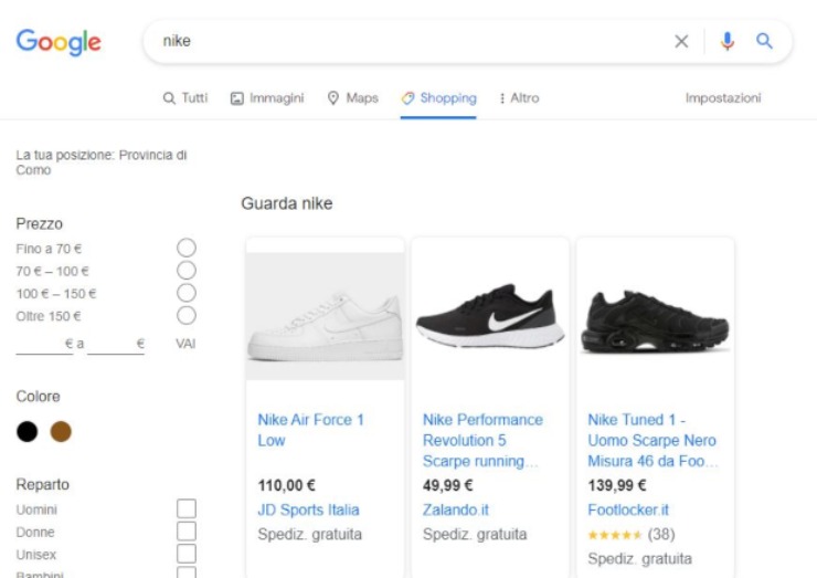 Google shopping chiude l'app 