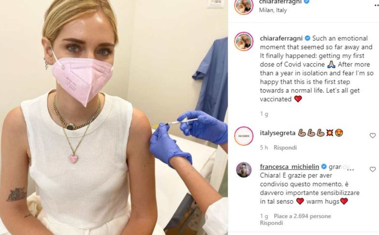 Chiara Ferragni, vaccino covid (Foto Instagram)