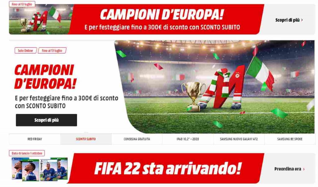 Follia Mediaworld: sconti fino a 300 euro (foto Mediaworld)