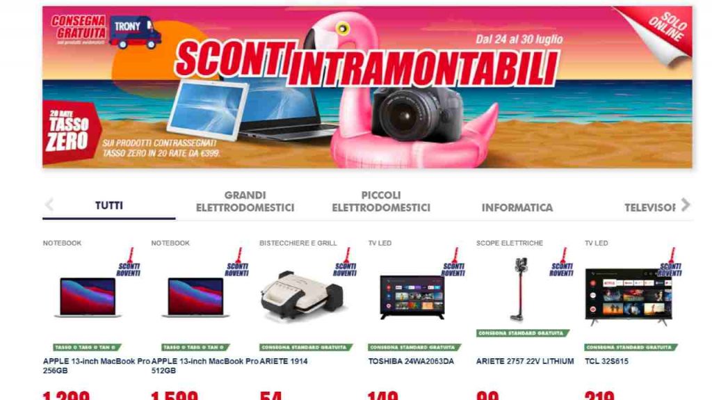 Black Friday estivo Trony