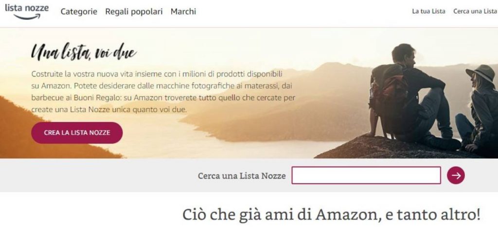 Lista nozze di Amazon