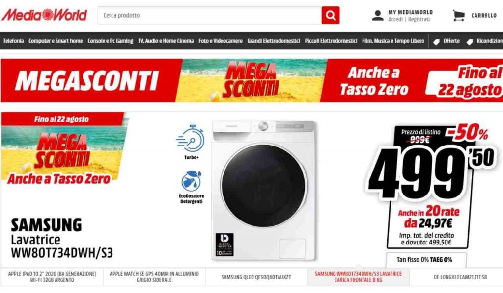 Mediaworld, volantino mega sconti