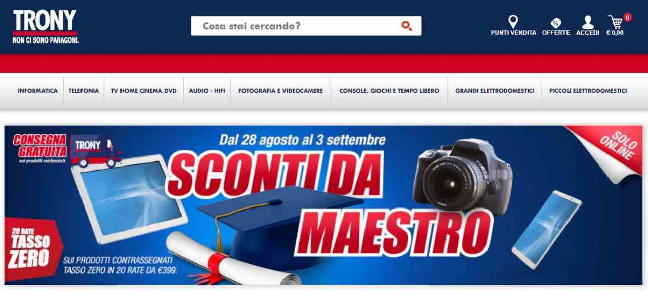 Trony, promo sconti da maestro