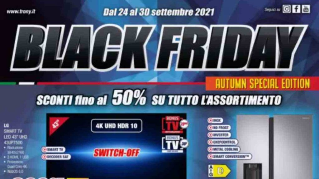 Volantino Black Friday di Trony