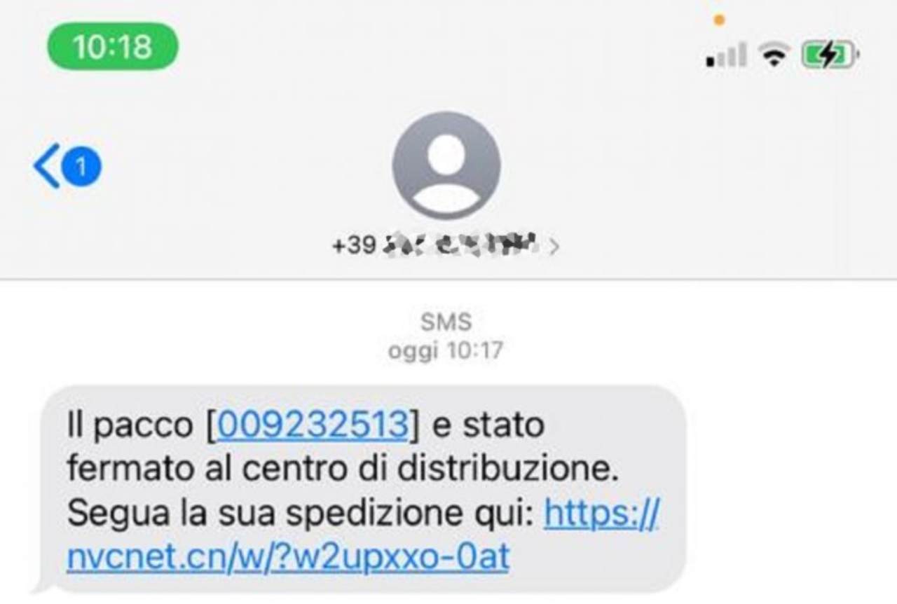 Truffa sms del pacco