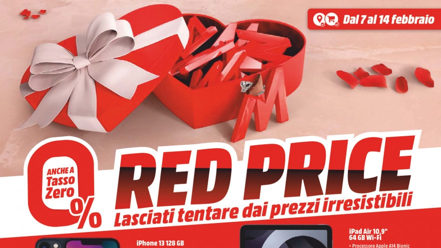 MediaWorld Red Price, il nuovo volantino per festeggiare San Valentino - 08022022 www.computermagazine.it