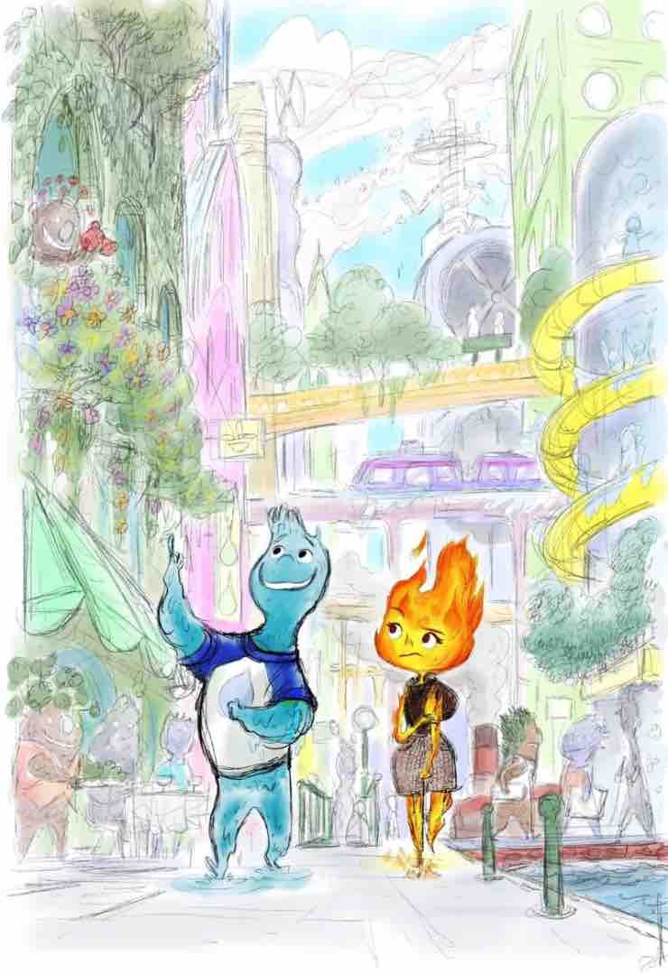 Elemental, primo bozzetto della nuova pellicola Pixar - 170522 www.computermagazine.it