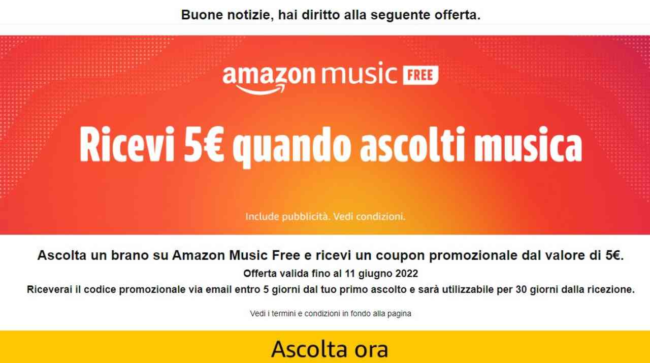 5 euro gratis su Amazon, 10/6/2022 - Computermagazine.it