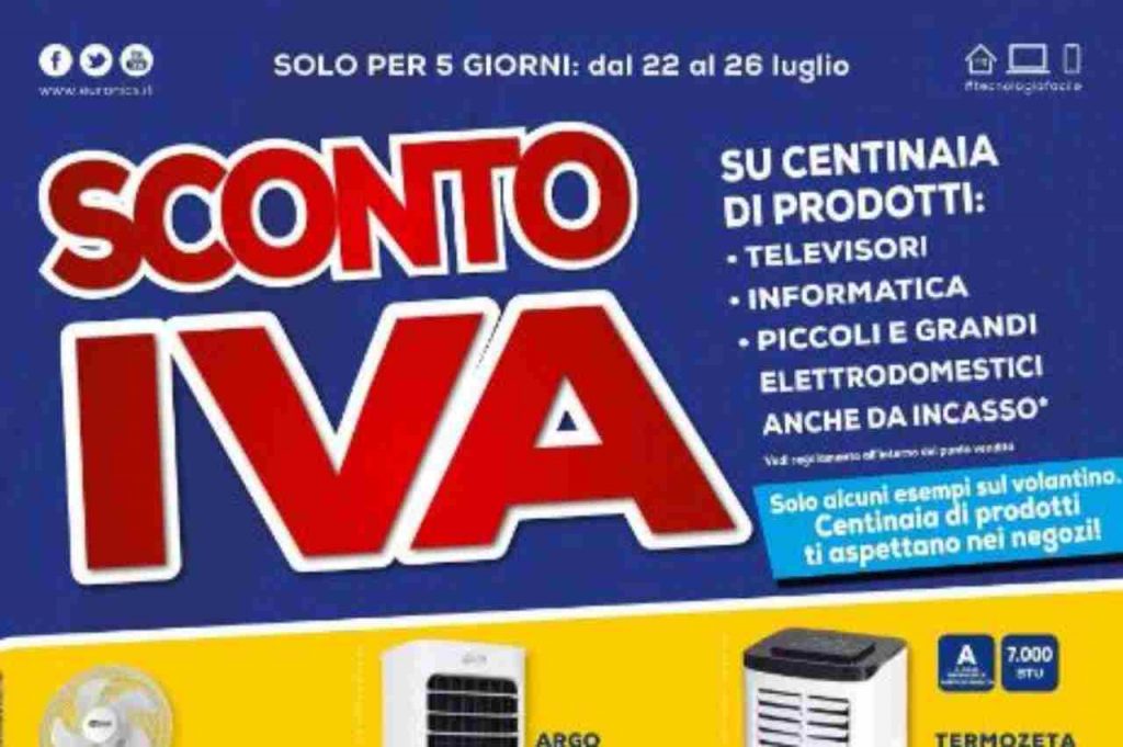 Volantino Euronics Sconto IVA, 22/7/2022 - Computermagazine.it