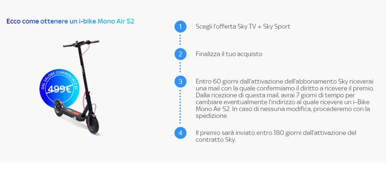 Offerta Sky monopattino, 21/7/2022 - Computermagazine.it