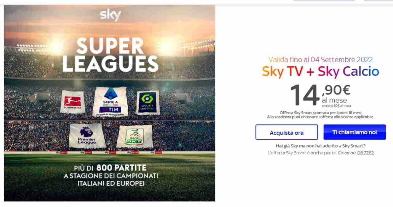 Offerta Sky Calcio, 14/8/2022 - Computermagazine.it