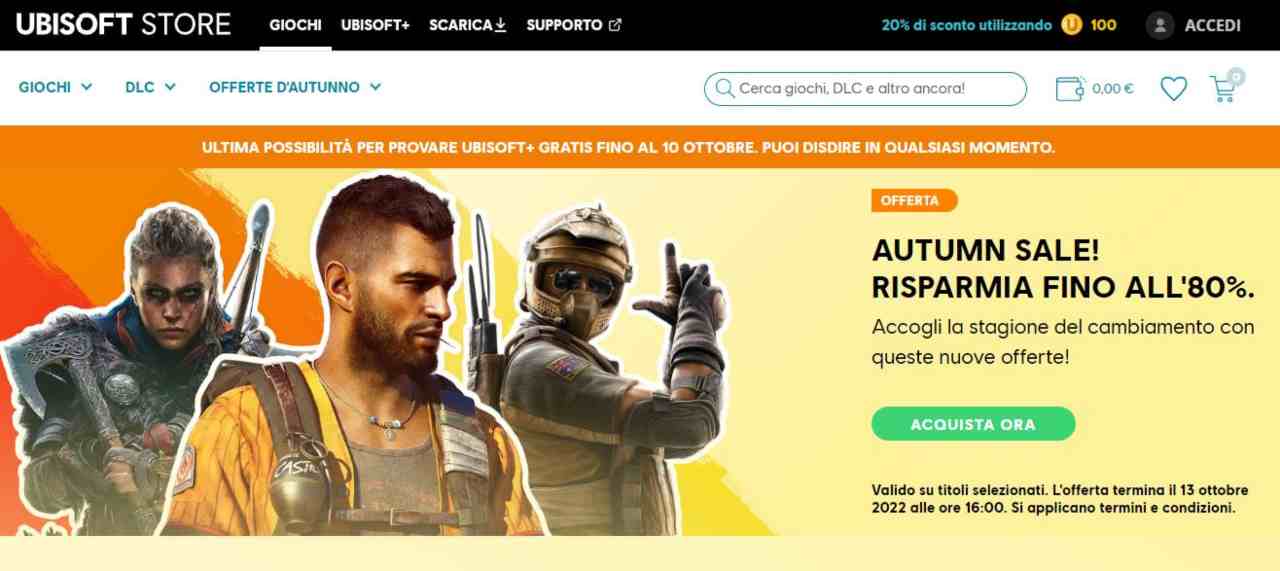 Sconti Ubisoft, 10/10/2022 - Computermagazine.it