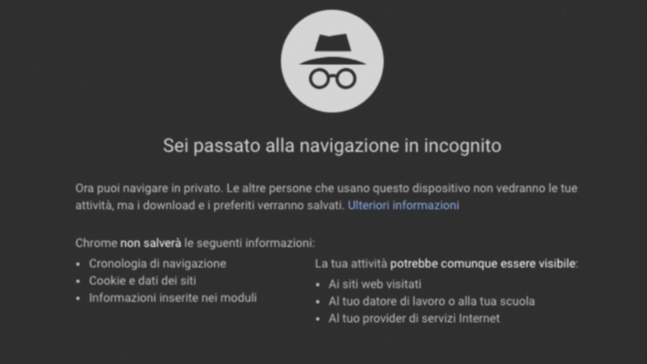 modalità incognito