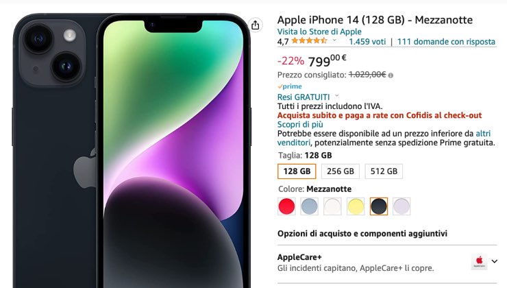 iPhone 14 sconto Amazon